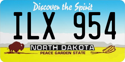 ND license plate ILX954