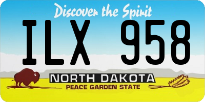 ND license plate ILX958