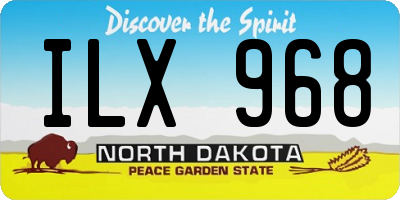 ND license plate ILX968
