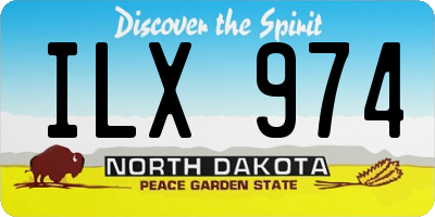 ND license plate ILX974