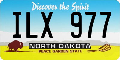 ND license plate ILX977