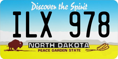 ND license plate ILX978