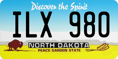 ND license plate ILX980