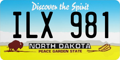 ND license plate ILX981