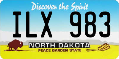 ND license plate ILX983
