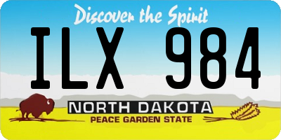 ND license plate ILX984
