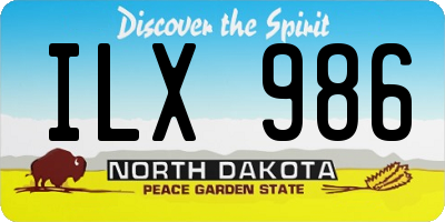 ND license plate ILX986