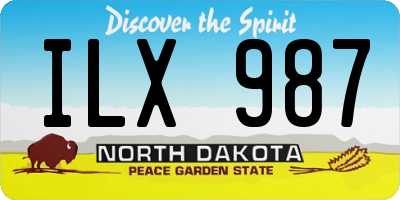 ND license plate ILX987