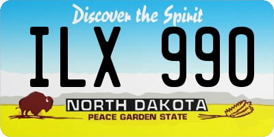 ND license plate ILX990