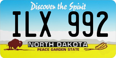 ND license plate ILX992