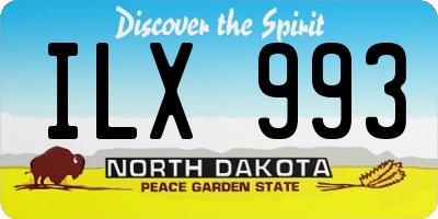 ND license plate ILX993