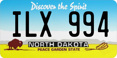 ND license plate ILX994