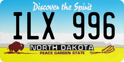 ND license plate ILX996