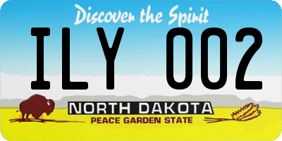 ND license plate ILY002