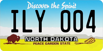 ND license plate ILY004