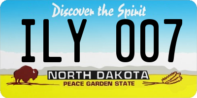 ND license plate ILY007