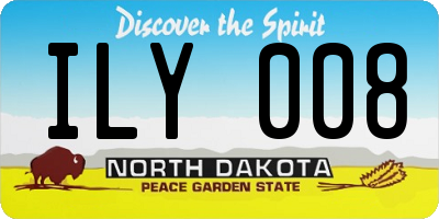 ND license plate ILY008