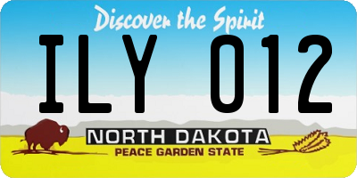 ND license plate ILY012