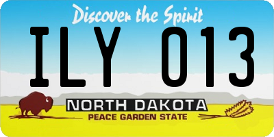 ND license plate ILY013