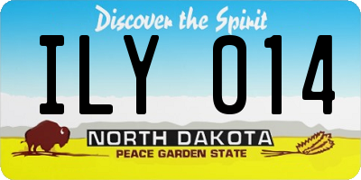 ND license plate ILY014