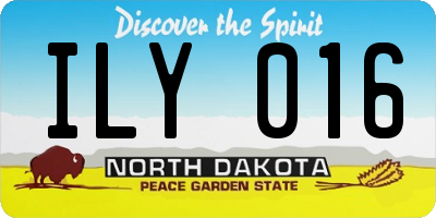 ND license plate ILY016