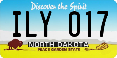 ND license plate ILY017