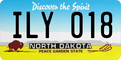 ND license plate ILY018