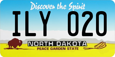 ND license plate ILY020