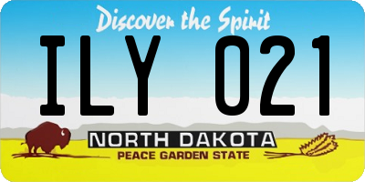 ND license plate ILY021