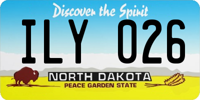 ND license plate ILY026