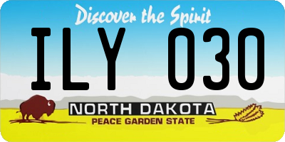 ND license plate ILY030