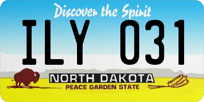 ND license plate ILY031