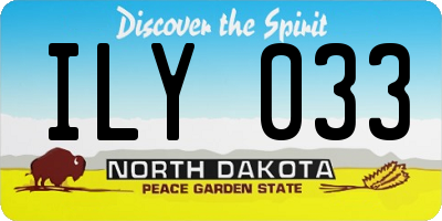 ND license plate ILY033