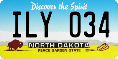 ND license plate ILY034