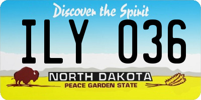 ND license plate ILY036