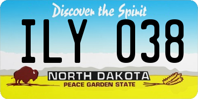 ND license plate ILY038
