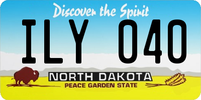 ND license plate ILY040