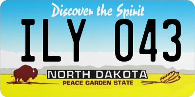 ND license plate ILY043