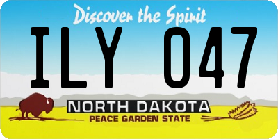 ND license plate ILY047