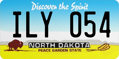 ND license plate ILY054
