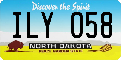 ND license plate ILY058
