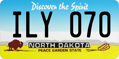 ND license plate ILY070