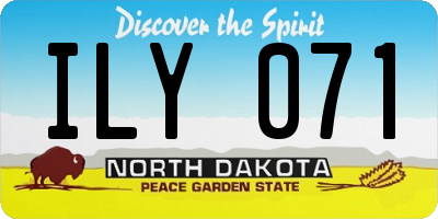 ND license plate ILY071