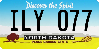 ND license plate ILY077