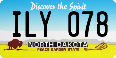 ND license plate ILY078