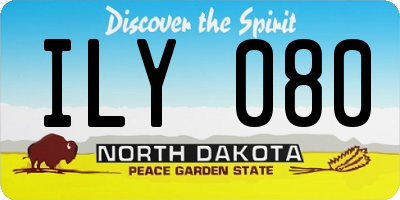 ND license plate ILY080