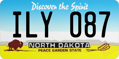 ND license plate ILY087