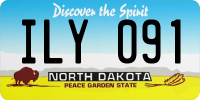 ND license plate ILY091