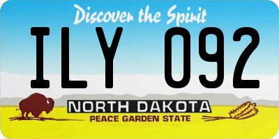 ND license plate ILY092