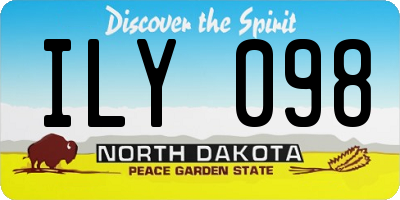 ND license plate ILY098